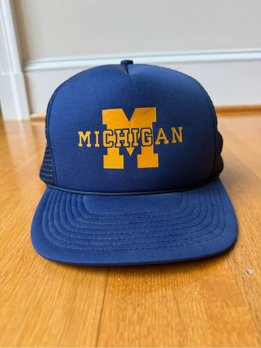 Vintage Michigan Logo Navy & Yellow Trucker Hat